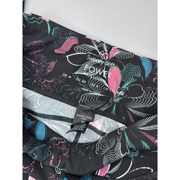 Sweaty Betty women's 8 black patterned power 7/8 length athletic leggings - Picture 7 of 7